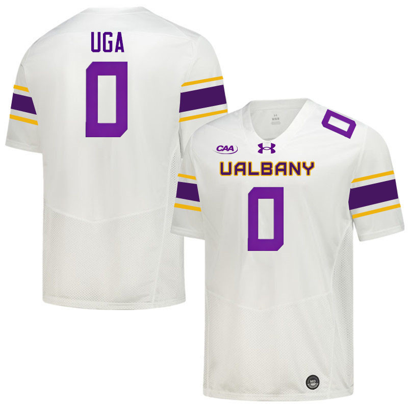 UAlbany Great Danes #0 Jojo Uga College Football Jerseys,Uniforms-White